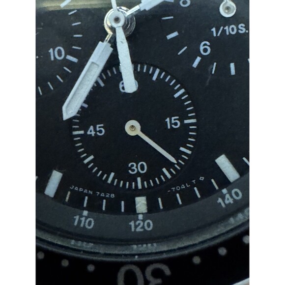 Vintage Men’s Seiko Sports 100 Chronograph Watch 1980's 7A28-7040 Working - Picture 3 of 7